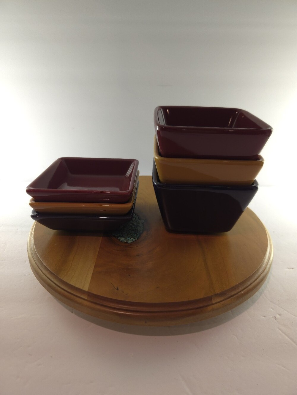 Pampered Chef Simple Additions Small Bowls & Matching Plates Blue, Yellow, Red